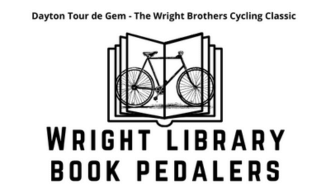 Wright Library Book Pedalers logo for Dayton's Tour De Gem annual fundraiser.