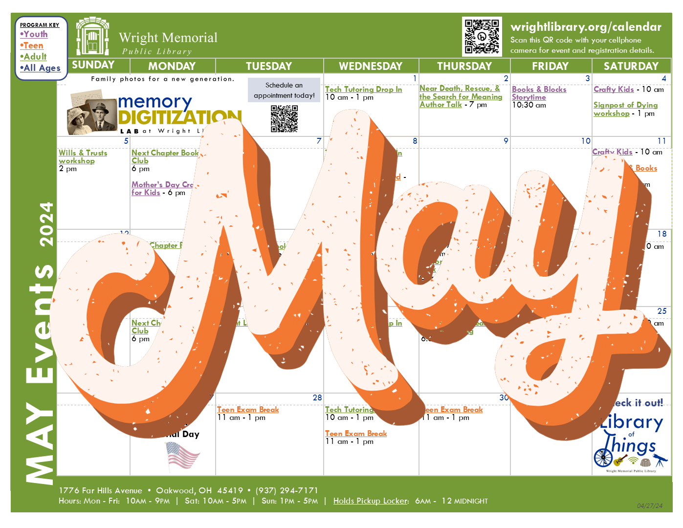 May 2024 Library Calendar